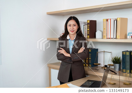 Confident Lawyer Standing in Modern Office 133149173