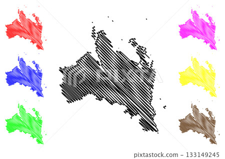 Shire of Livingstone (Commonwealth of Australia, Queensland state) map vector illustration, scribble sketch Livingstone map 133149245
