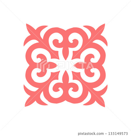 kyrgyz ethnic ornament vector, traditional folk pattern with floral swirl motif kyrgyz ethnic ornament vector, traditional folk pattern with floral swirl motif 133149573
