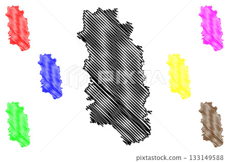 Somerset Region (Commonwealth of Australia, Queensland state) map vector illustration, scribble sketch Somerset map 133149588
