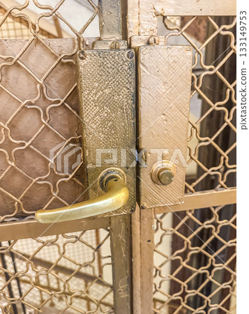 Vintage Metal Gate Handle Close-Up 133149753