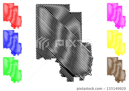 Division No. 17 (Canada, Alberta Province, North America) map vector illustration, scribble sketch map, Census division in Alberta 133149920