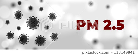 PM 2.5 Air pollution concept banner. Atmospheric particulate matter 133149941