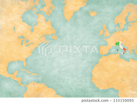 Map of North Atlantic Ocean - Italy 133150093
