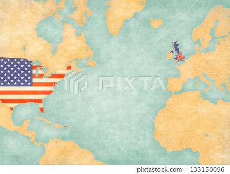 Map of North Atlantic Ocean - USA and UK Map of North Atlantic Ocean - USA and UK 133150096