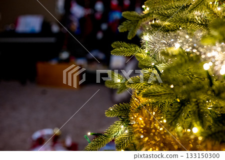 selective focus on led lights in an artificial Christmas tree selective focus on led lights in an artificial Christmas tree 133150300