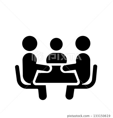 Meeting or conference pictogram (black) Meeting or conference pictogram (black) 133150619