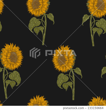 seamless pattern with sunflowers seamless pattern with sunflowers 133150664