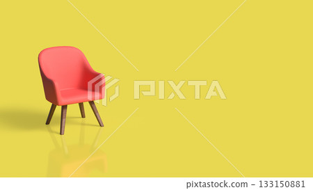 The Modern Minimalist Chair with Bright Color Contrast 3d rendering. The Modern Minimalist Chair with Bright Color Contrast 3d rendering. 133150881