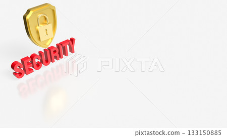 The Gold Shield for Business or security concept 3d Rendering. 133150885