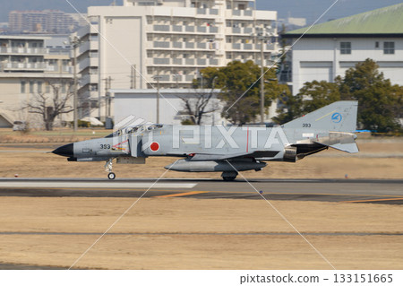 Landing of the Japan Air Self-Defense Force F-4EJ Phantom II fighter jet Landing of the Japan Air Self-Defense Force F-4EJ Phantom II fighter jet 133151665