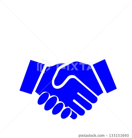 A simple pictogram (blue) that represents a contract or agreement 133151693