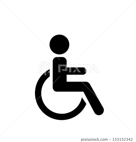 輪椅標誌 無障礙標誌（黑色） 133152342