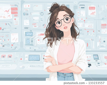 Miyu Series: A woman who monitors and manages medical AI in a hospital 133153557