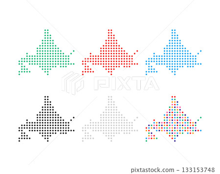 Pixel art map of Hokkaido - Square dot-05 133153748