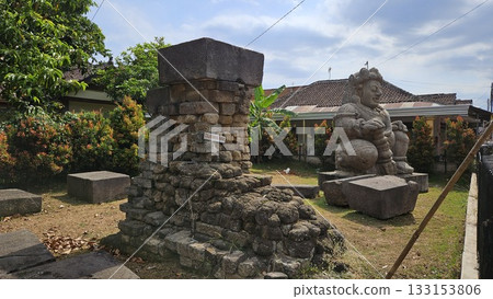Dwarapala statues in Singosari, Malang which is a doorkeeper or guardian of the entrance gate to Singhasari temple 133153806