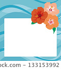 Hibiscus frame wave background 133153992