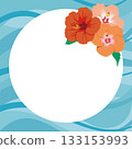 Hibiscus frame wave background 133153993