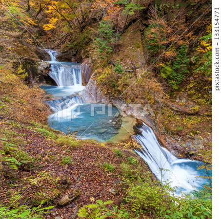 Autumn leaves at Nishizawa Valley and Nanakama Godan Falls 133154771
