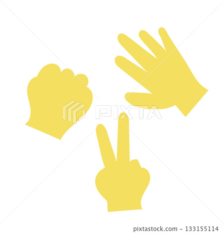 Rock, Paper, Scissors Hand Silhouette Illustration Rock, Paper, Scissors Hand Silhouette Illustration 133155114