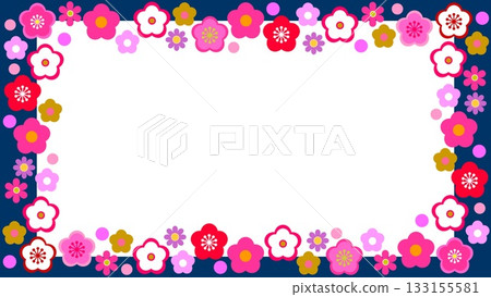Plum blossom frame white space 133155581