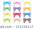 Colorful ribbon with polka dot pattern 133156117