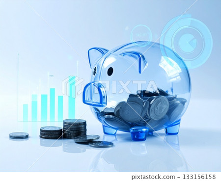 Savings investment piggy bank money management future financial planning growth concept 133156158