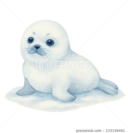 冬季小海豹的可愛插圖 133156481