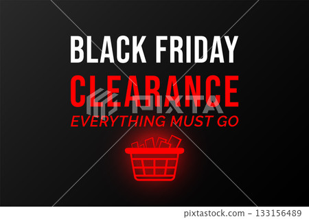 Black Friday Clearance Red Cart Banner 133156489