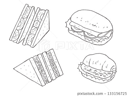 手繪各種三明治插圖集 1 手繪各種三明治插圖集 1 133156725