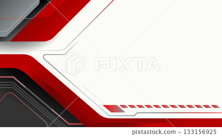 Modern Red and Gray Abstract Geometric Vector Background Design for Technology, Presentation, Banner, or Corporate Template 133156925