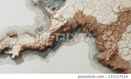 Bark Coastline Abstract Map 133157016