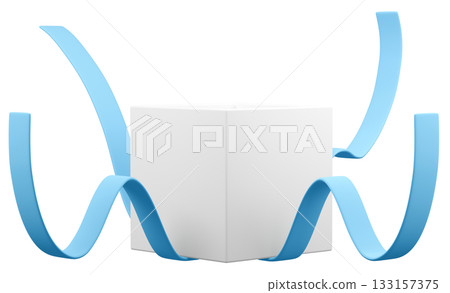 3D illustration_present_light blue 3D illustration_present_light blue 133157375