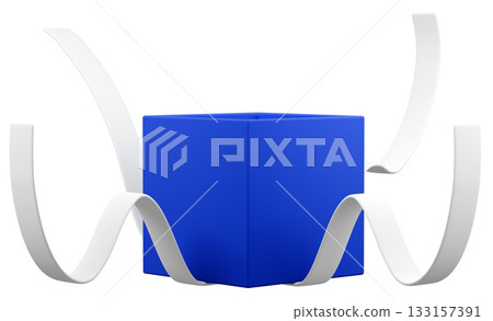 3D illustration_present_blue 133157391