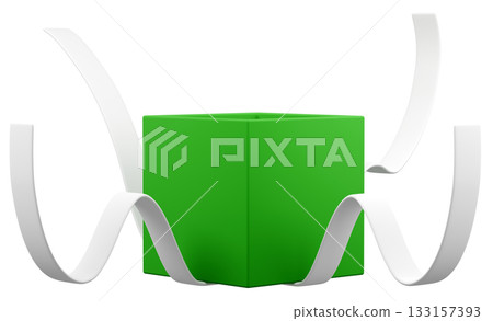 3D illustration_present_green 133157393