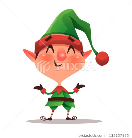 Christmas Elf Character Open Arm Christmas Elf Character Open Arm 133157555