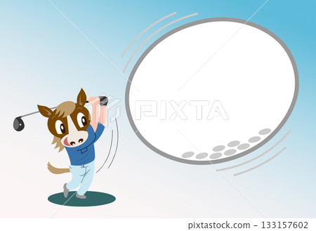 新年賀卡素材：馬年模板 133157602