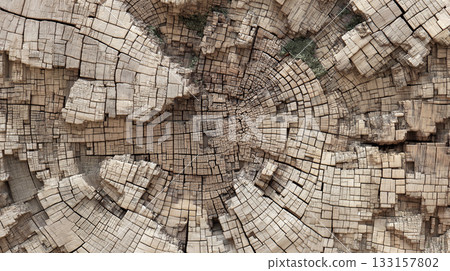 Urban Grid Emerging from Wood Cross Section Urban Grid Emerging from Wood Cross Section 133157802