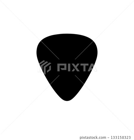 guitar pick plectrum silhouette music accessory isolated on white background 133158323