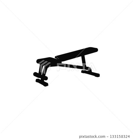 gym bench icon silhouette workout training bench for fitness bodybuilding and weightlifting illustration 133158324