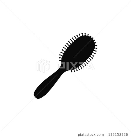 hairbrush silhouette grooming tool isolated on white background hairbrush silhouette grooming tool isolated on white background 133158326