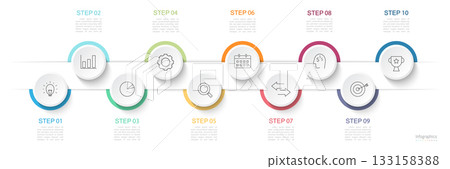 Infographic 10 options design elements for your business data. Vector Illustration. Infographic 10 options design elements for your business data. Vector Illustration. 133158388