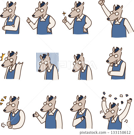 A horse wearing an apron explaining A horse wearing an apron explaining 133158612