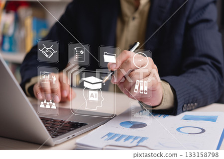 business corporate training AI artificial intelligence, Smart Management education, digital online network e-learning technology, innovation team collaboration business corporate training AI artificial intelligence, Smart Management education, digital online network e-learning technology, innovation team collaboration 133158798