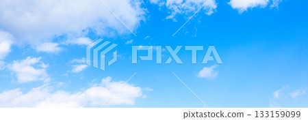 A simple landscape of blue sky and clouds A simple landscape of blue sky and clouds 133159099