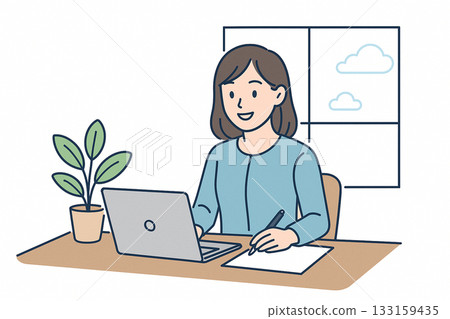 Woman doing telework 133159435