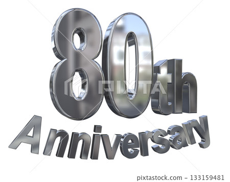 3DCG text "80th Anniversary/80th Anniversary Mark Sparkle" 133159481