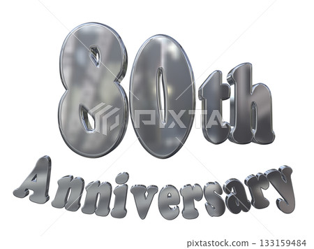3DCG text "80th Anniversary/80th Anniversary Mark Sparkle" 133159484