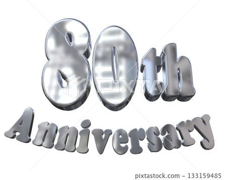 3DCG text "80th Anniversary/80th Anniversary Mark Sparkle" 3DCG text "80th Anniversary/80th Anniversary Mark Sparkle" 133159485