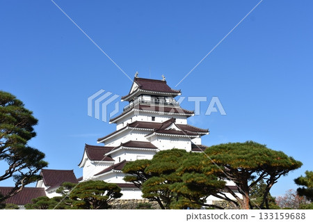 Tsuruga Castle - Early autumn morning scenery Tsuruga Castle - Early autumn morning scenery 133159688
